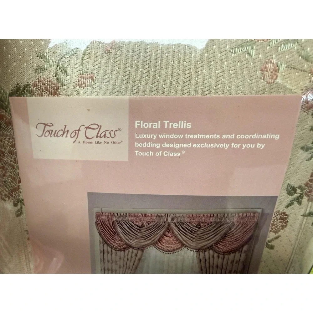 Touch of Class Floral Drapery Pair 84x84 Pink Rose Lined Curtains New